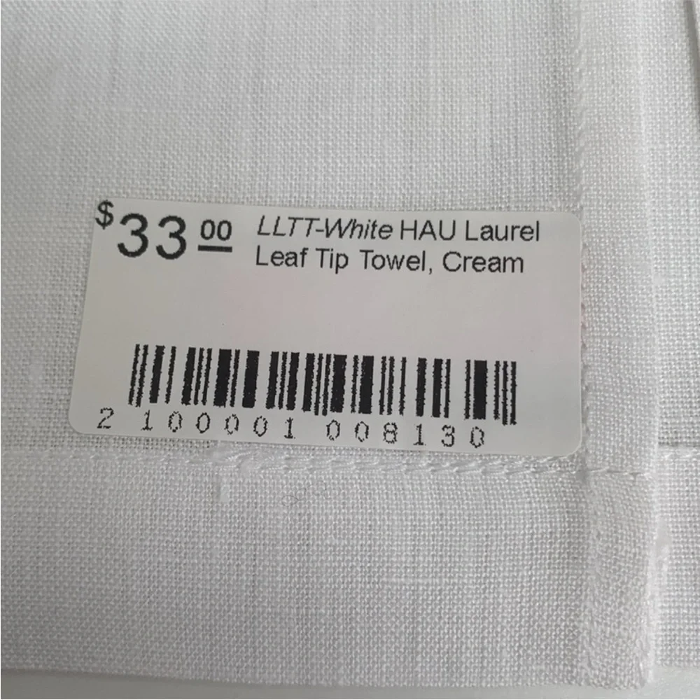 Haute Home Linens White Linen Gold Beige Embroidered Guest Towel Set